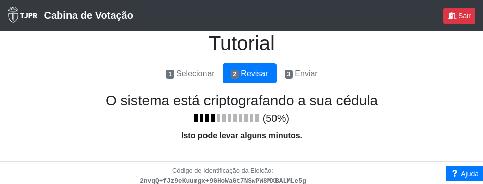 Processo de criptografia da cédula